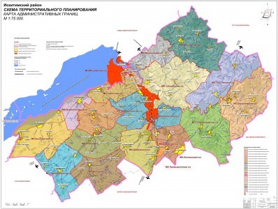 Карта административных границ Искитимского района. Изображение 5000-3770 px 